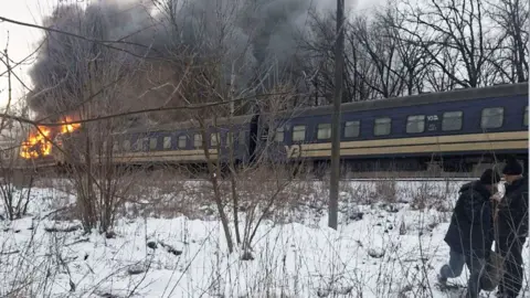 Chaos Erupts as Russian Drone Strikes Passenger Train in Ukraine