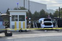 A 46-year-old man drove his car into an FBI security gate in Pittsburgh, affixing an American flag to the vehicle. He invoked a historical Latin phrase suggesting his act was a protest against tyranny.