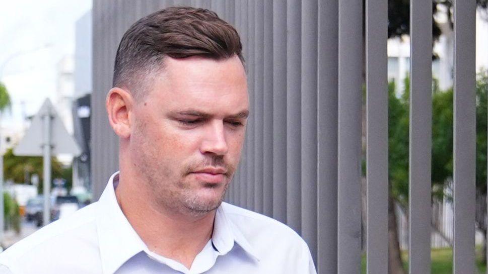 Joshua Foster arriving at court